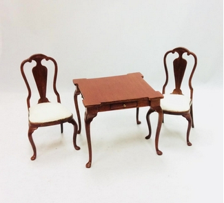 Game Table or small Dining Table with Two Chairs - Click Image to Close